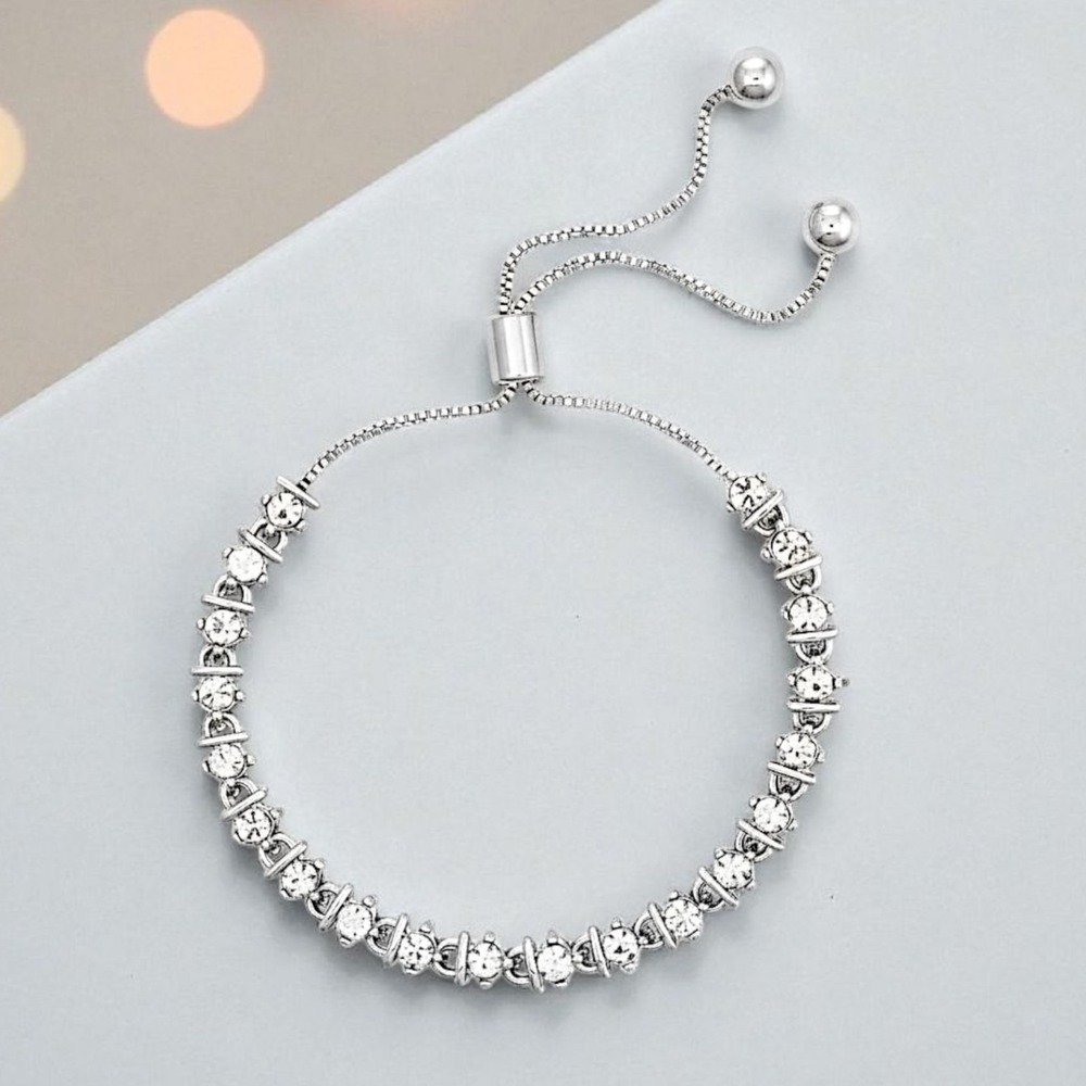 Montana Silversmiths Crystal Bolo Cubic‎ Zirconia Bracelet - Retail $70 - NEW!